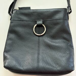 Bueno 100% Genuine Black Leather Shoulder Bag